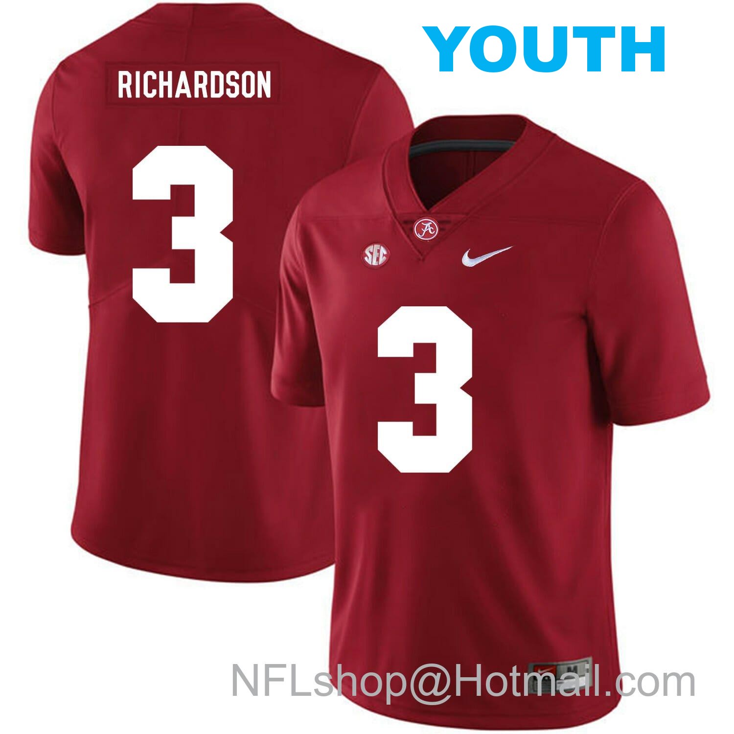 Nike Youth Alabama Crimson Tide #3 Trent Richardson College Football Jersey Red