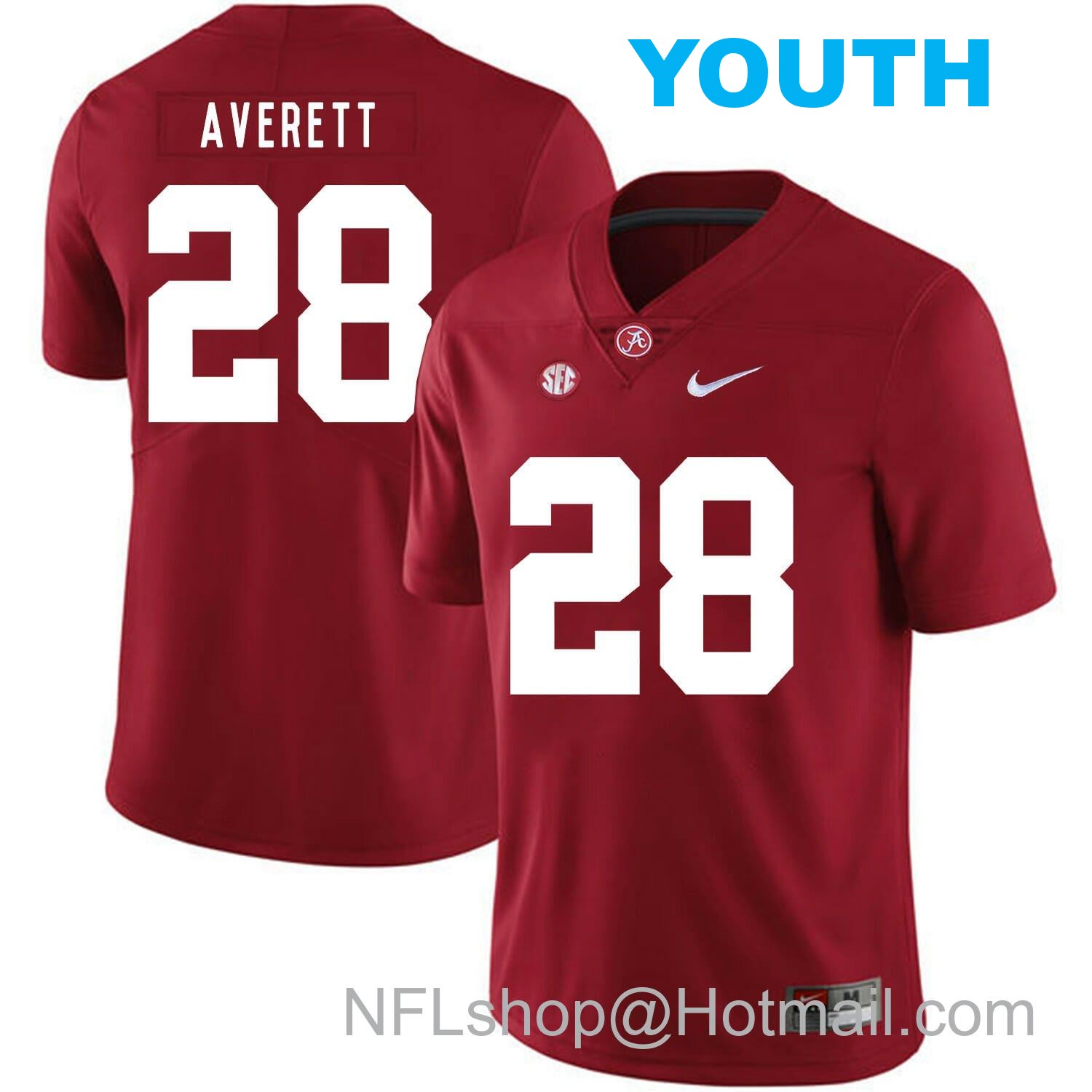 Nike Youth Alabama Crimson Tide #28 Anthony Averett  College Football Jersey Red