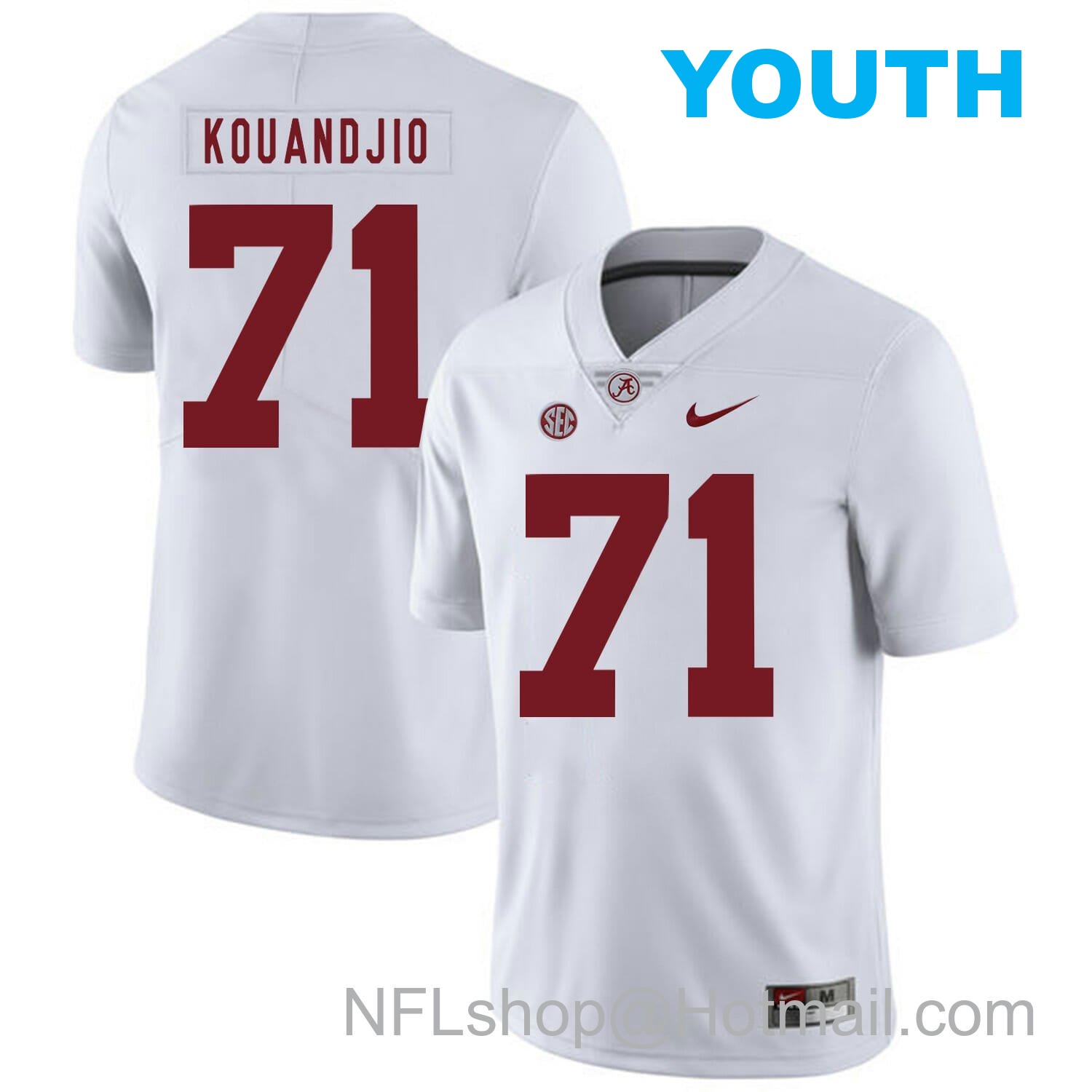 Nike Youth Alabama Crimson Tide #71 Arie Kouandjio College Football Jersey White