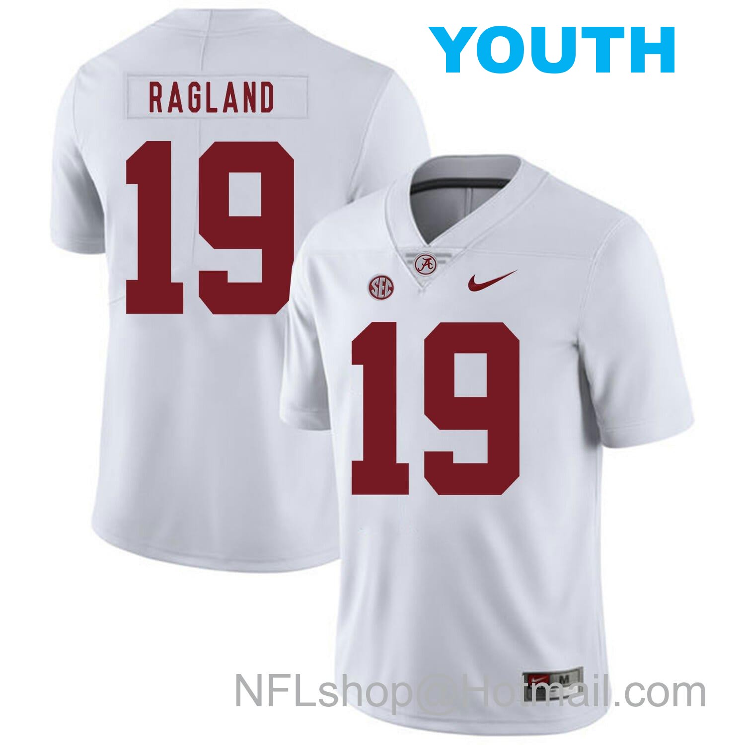 Nike Youth Alabama Crimson Tide #19 Reggie Ragland College Football Jersey White