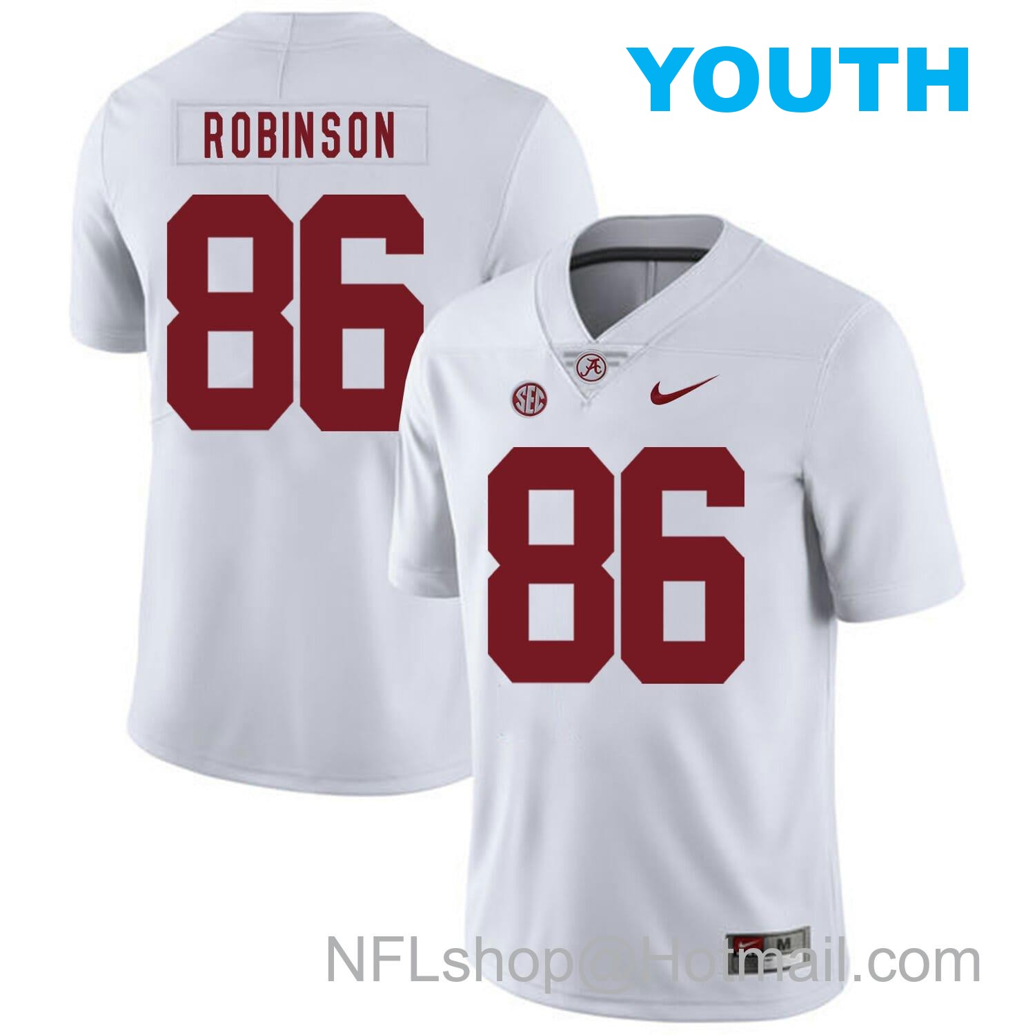 Nike Youth Alabama Crimson Tide #86 A Shawn Robinson College Football Jersey White