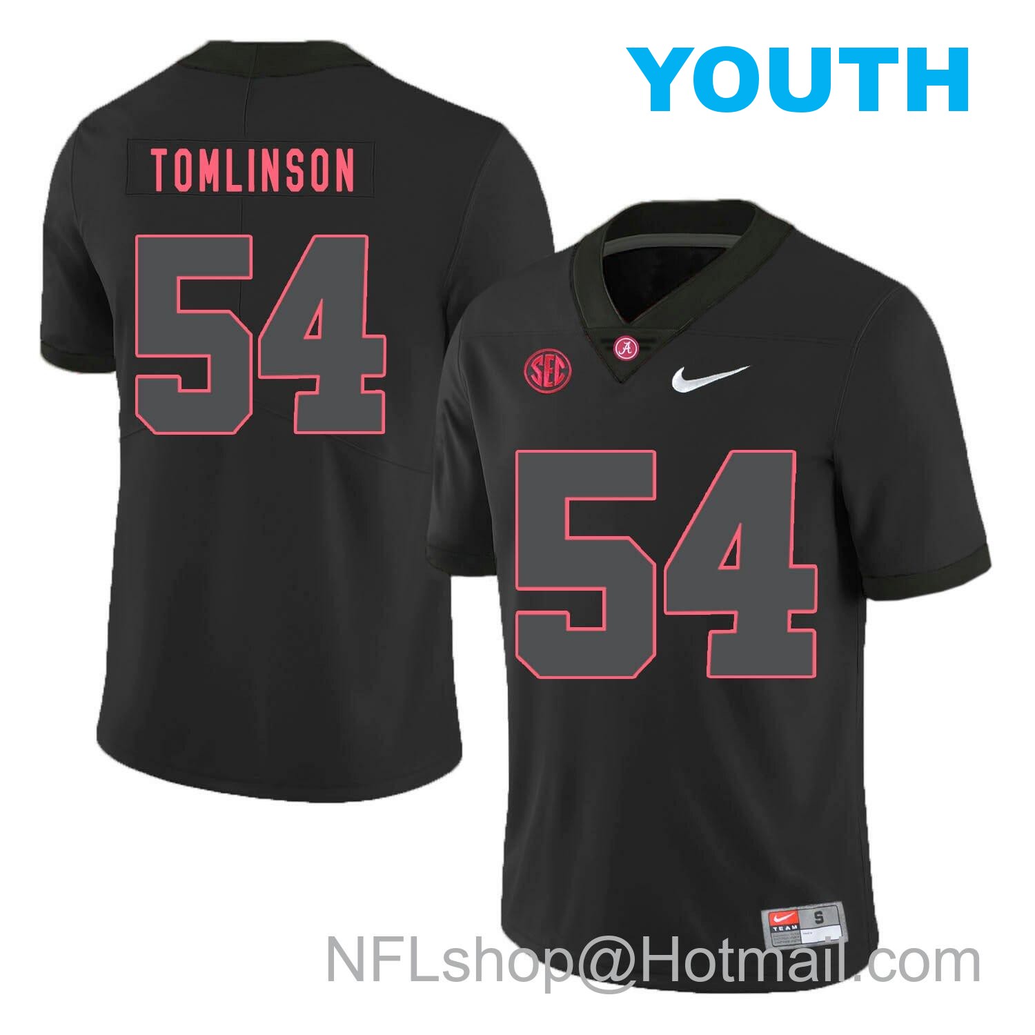 Nike Youth Alabama Crimson Tide #54 Dalvin Tomlinson College Football Jersey Black