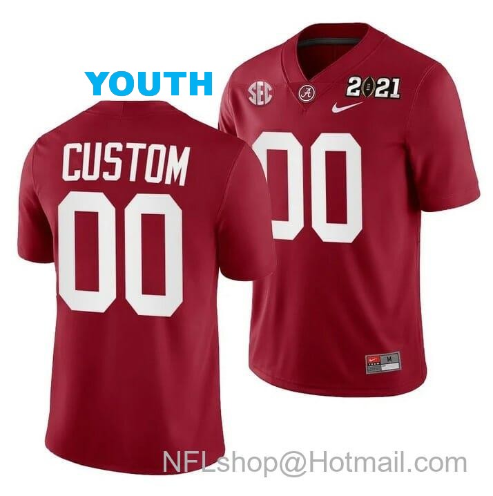 Nike Youth Alabama Crimson Tide Custom Jersey Football Playoff Home Crimson