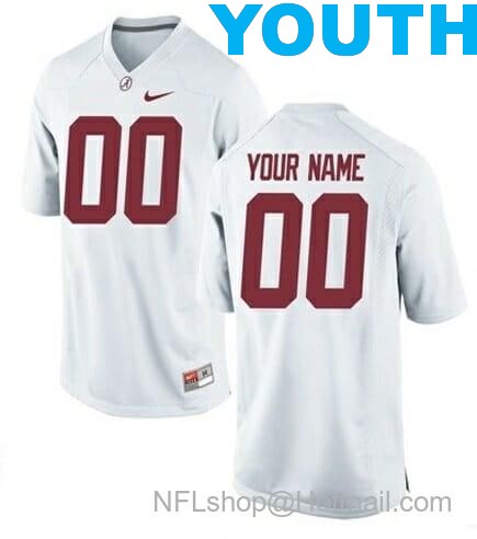 Nike Youth Custom Alabama Crimson Tide Jersey Name Number Football White