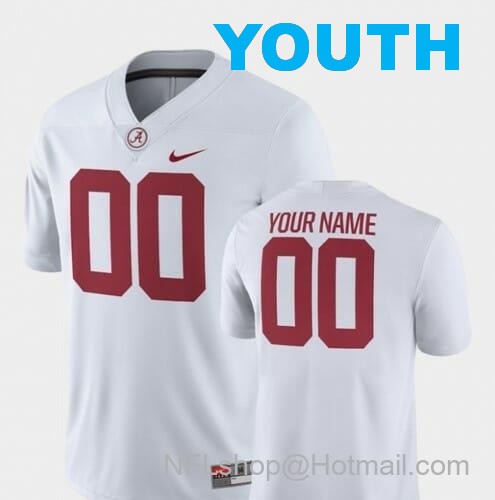 Nike Youth Alabama Crimson Tide Custom Jersey College Football Game White