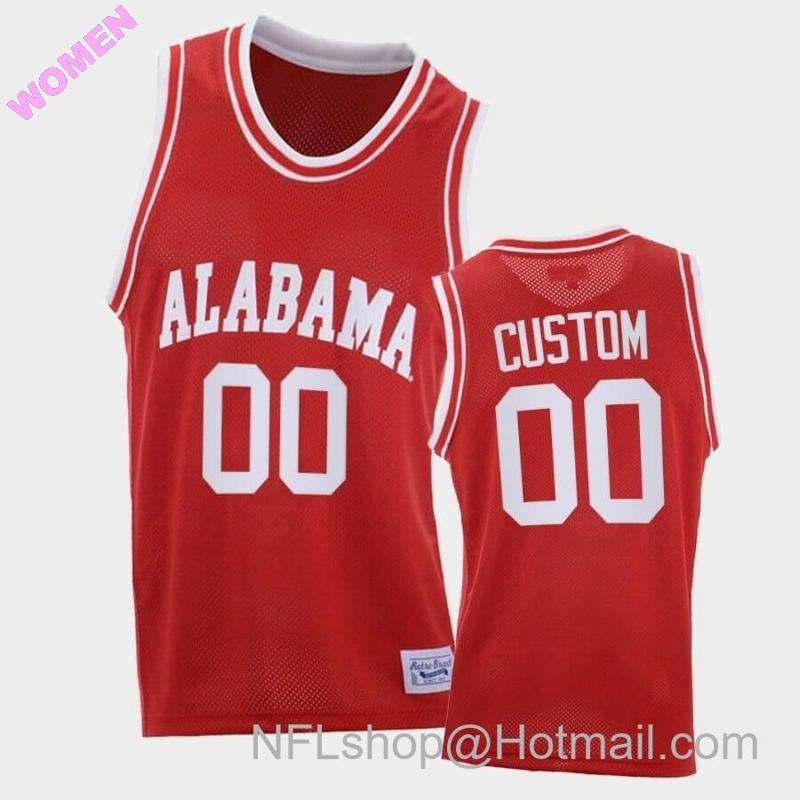 Women's Nike Custom Name Number Alabama Crimson Tide Red Throwback College Basketball Jersey