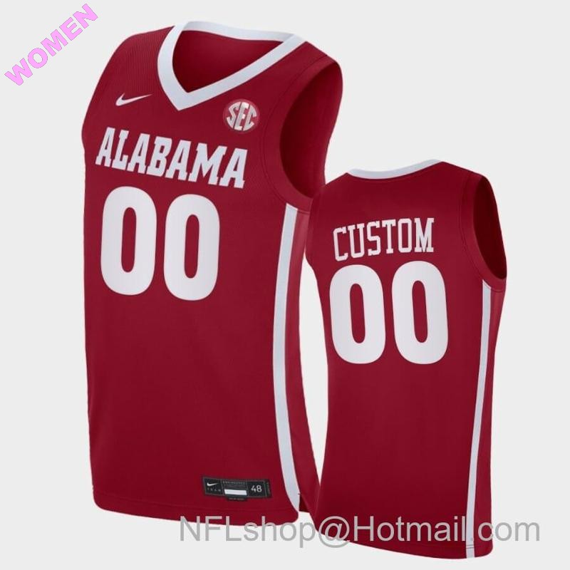 Women's Nike Custom Name Number Alabama Crimson Tide Crimson Replica College Basketball Jersey