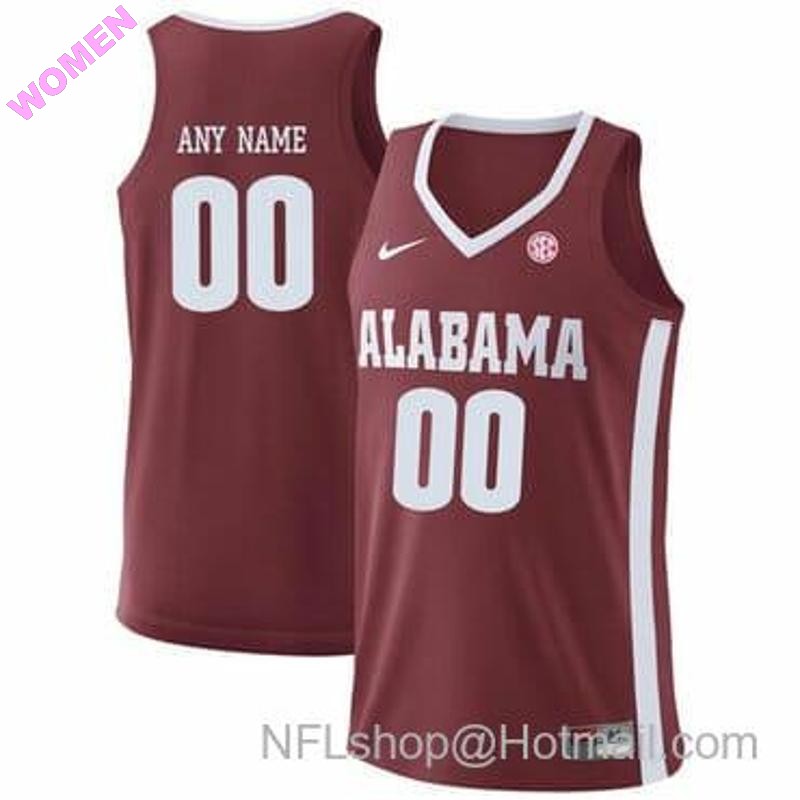 Women's Nike Custom Alabama Crimson Tide Jersey College Basketball Name and Number Red