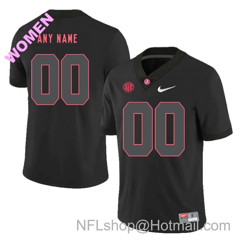 Women's Nike Alabama Crimson Tide Custom Jersey NCAA College Football Black