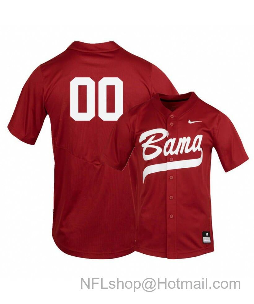 Men's Nike Alabama Crimson Tide Red Custom Baseball Jersey