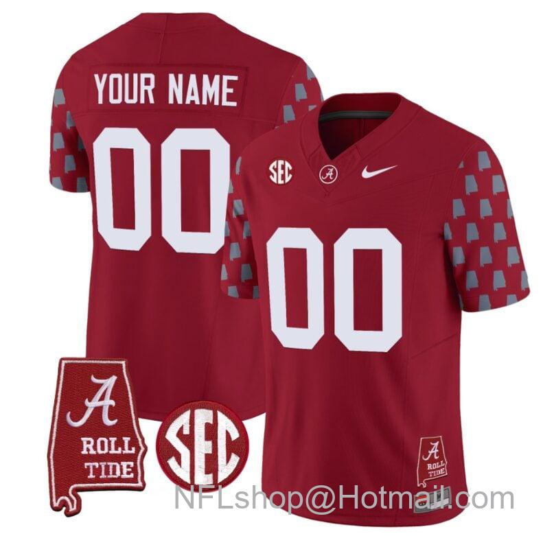 Men's Nike Custom Alabama Crimson Tide Jersey Name and Number Vapor College Football Limited Stitched Crimson