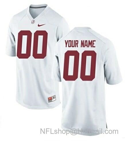 Men's Nike Custom Alabama Crimson Tide Jersey Name Number Football White