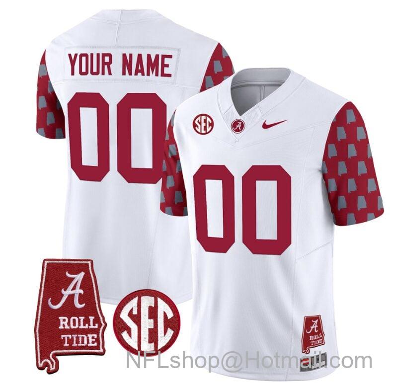 Men's Nike Custom Alabama Crimson Tide Jersey Name and Number Vapor College Football Limited Stitched Crimson Sleeves