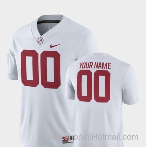 Men's Nike Alabama Crimson Tide Custom Jersey College Football Game White