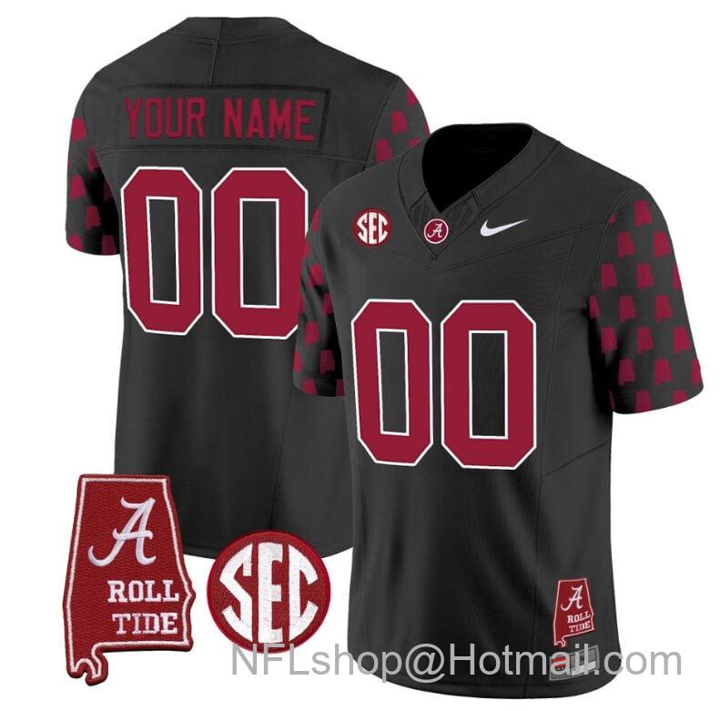 Men's Nike Custom Alabama Crimson Tide Jersey Name and Number Vapor College Football Limited Stitched Black