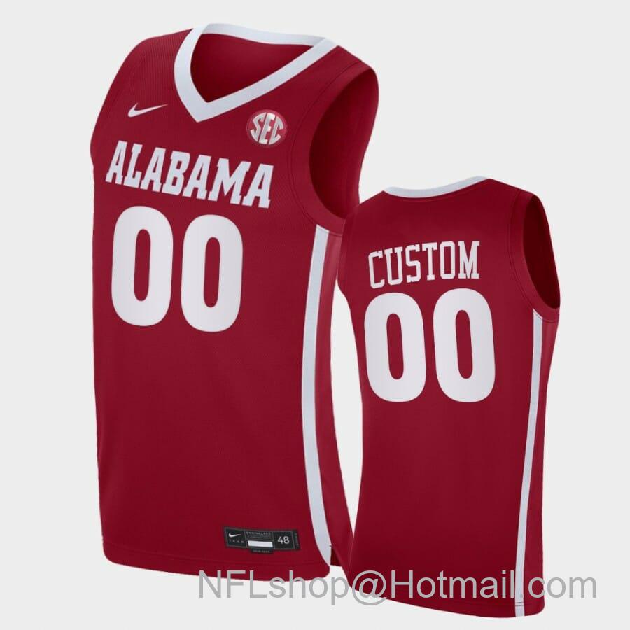 Men's Nike Custom Name Number Alabama Crimson Tide Crimson Replica College Basketball Jersey