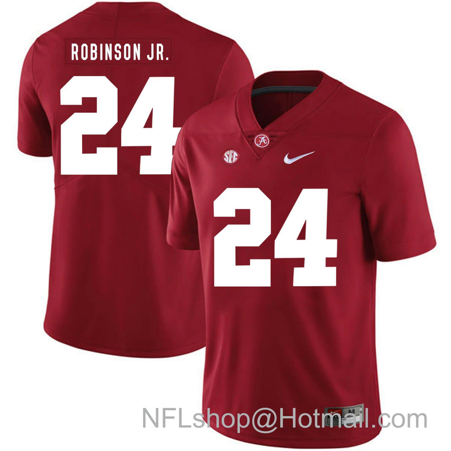 Men's Nike Alabama Crimson Tide #24 Brian Robinson Jr. Football Jersey Red