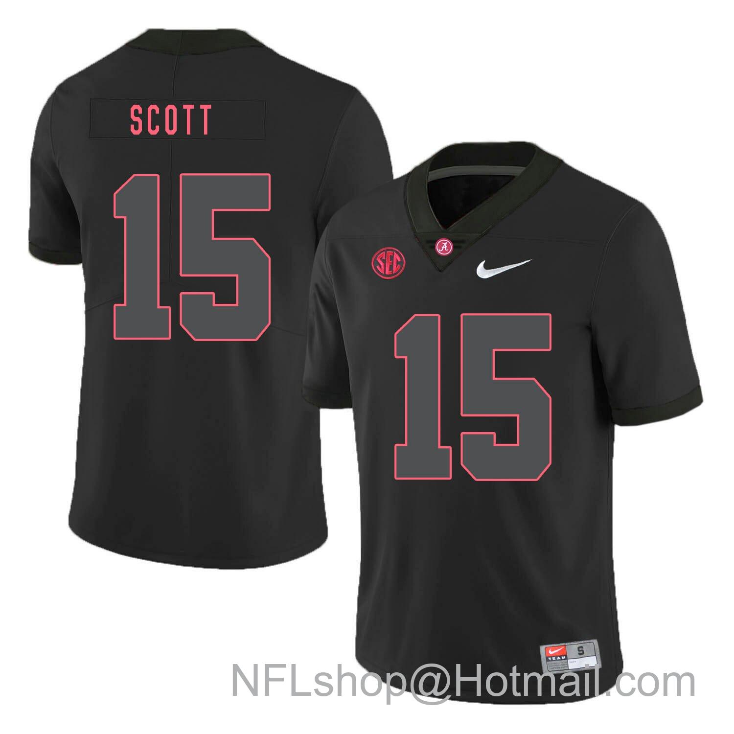 Men's Nike Alabama Crimson Tide #15 JK Scott College Football Jersey Black