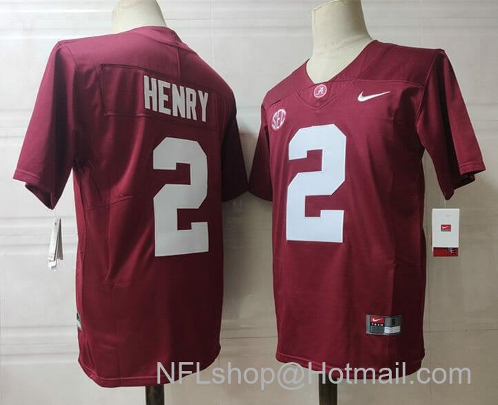 Men's Nike Alabama Crimson Tide #2 Henry NCAA Football Jersey Red