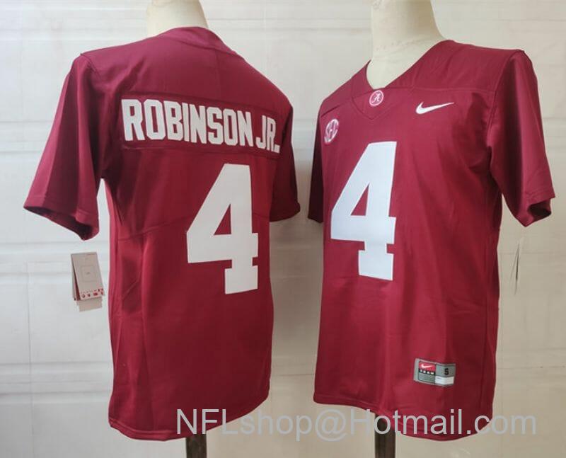 Men's Nike Alabama Crimson Tide #4 Robinson JR. NCAA Football Jersey Red