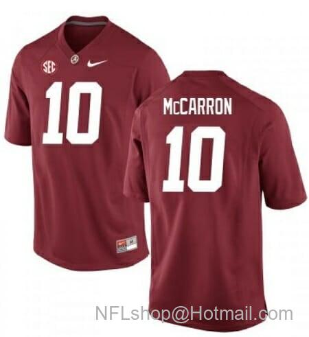 Men's Nike Alabama Crimson Tide #10 AJ McCarron NCAA Football Jersey Red