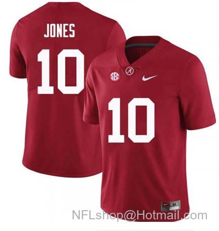 Men's Nike Alabama Crimson Tide #10 Mac Jones Football Jersey Red