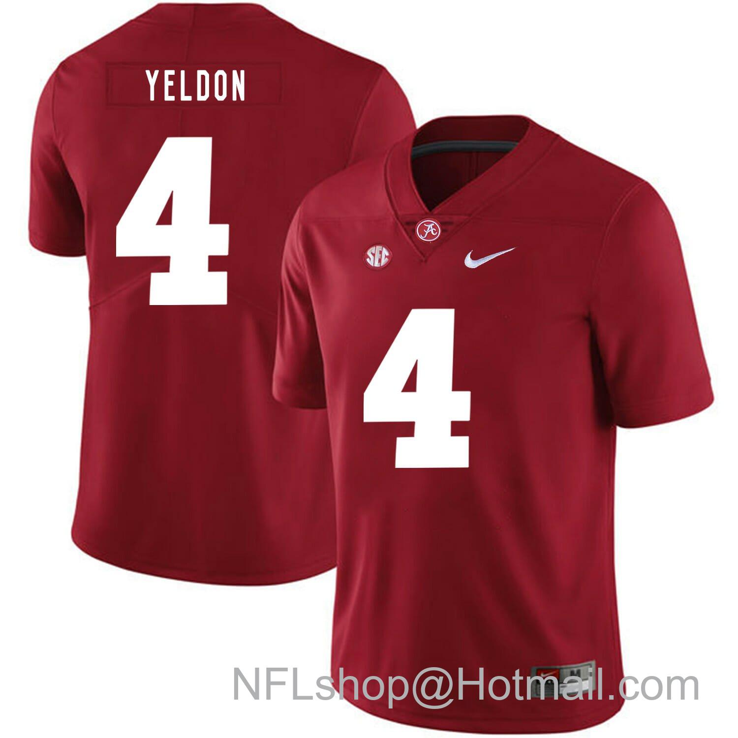 Men's Nike Alabama Crimson Tide #4 TJ Yeldon College Football Jersey Red