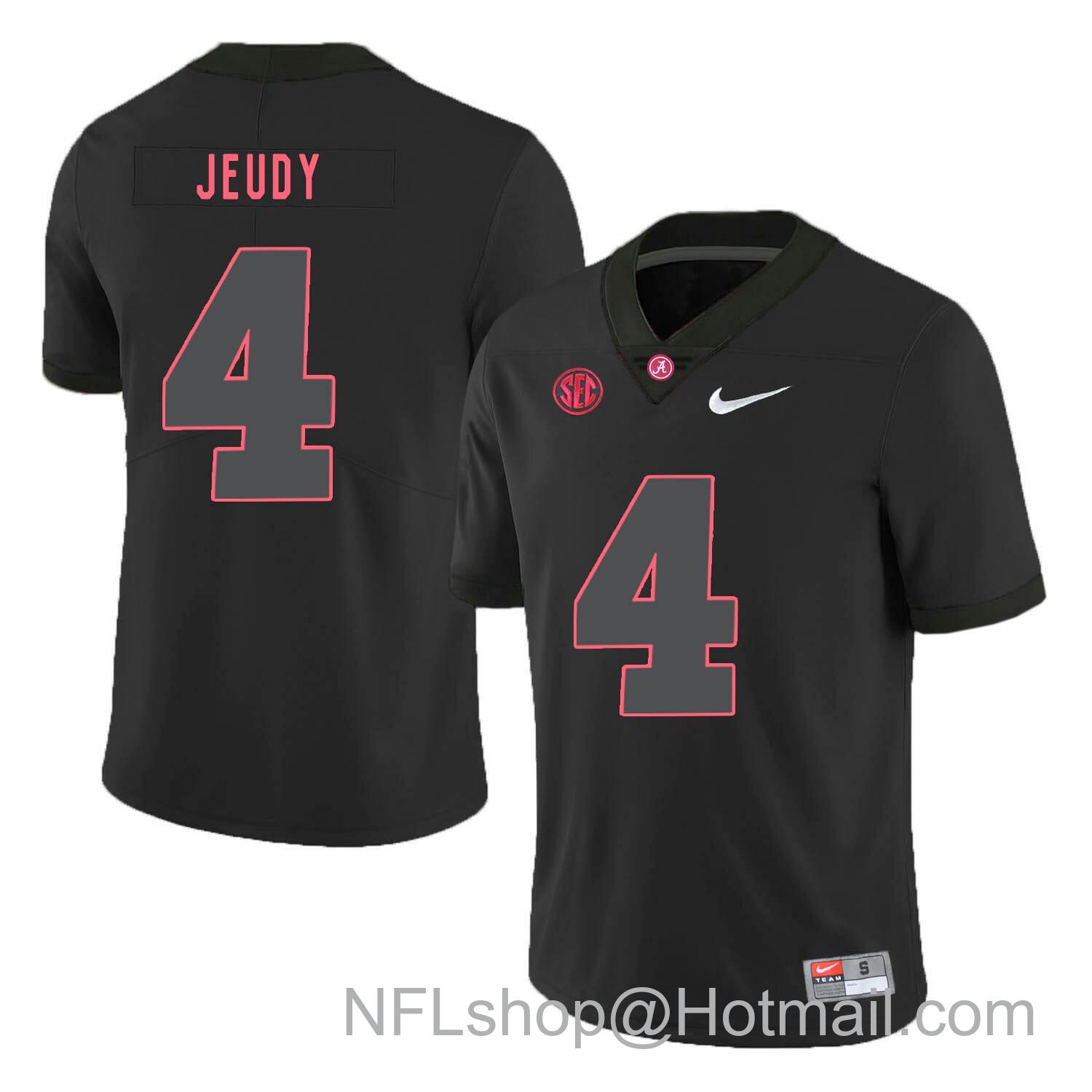 Men's Nike Alabama Crimson Tide #4 Jerry Jeudy College Football Jersey Black