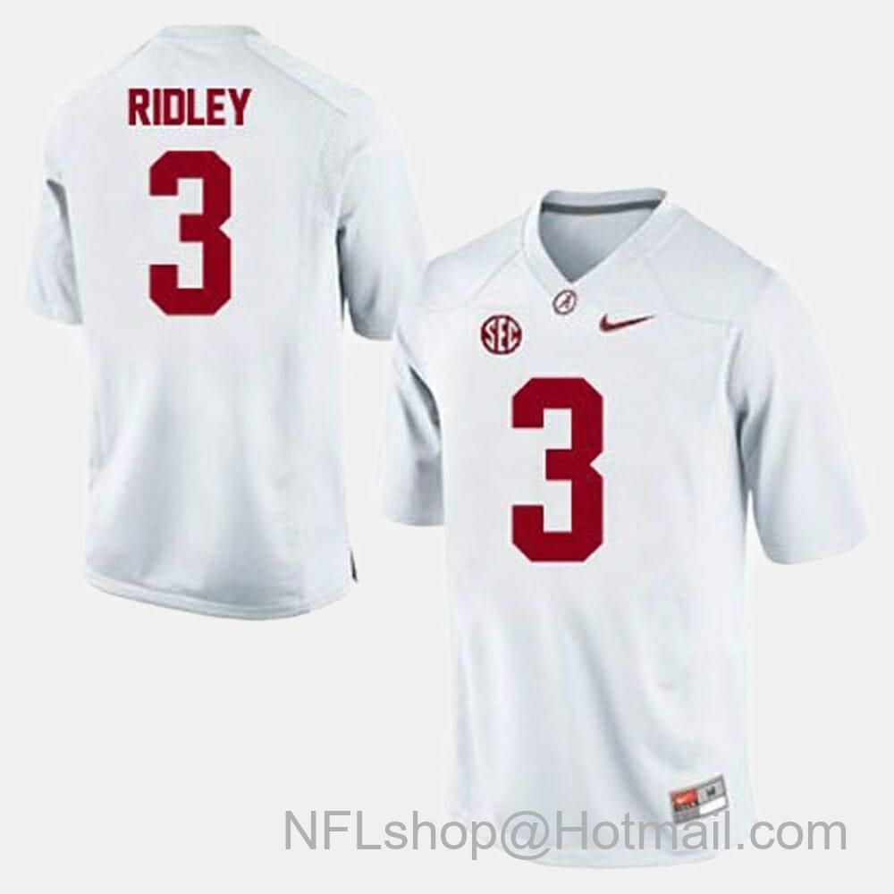 Men's Nike Alabama Crimson Tide #3 Calvin Ridley Jersey NCAA Football White