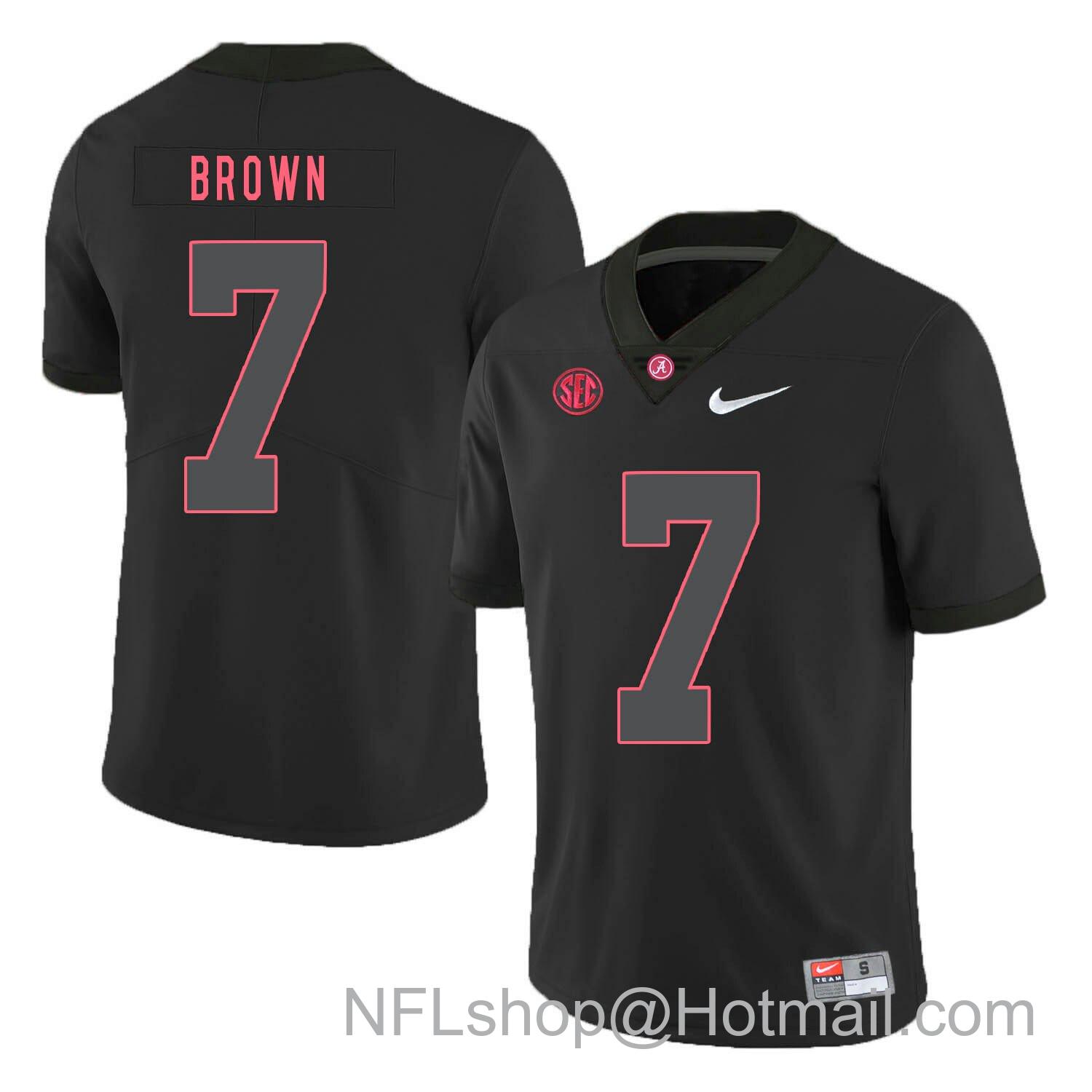 Men's Nike Alabama Crimson Tide #7 Tony Brown College Football Jersey Black