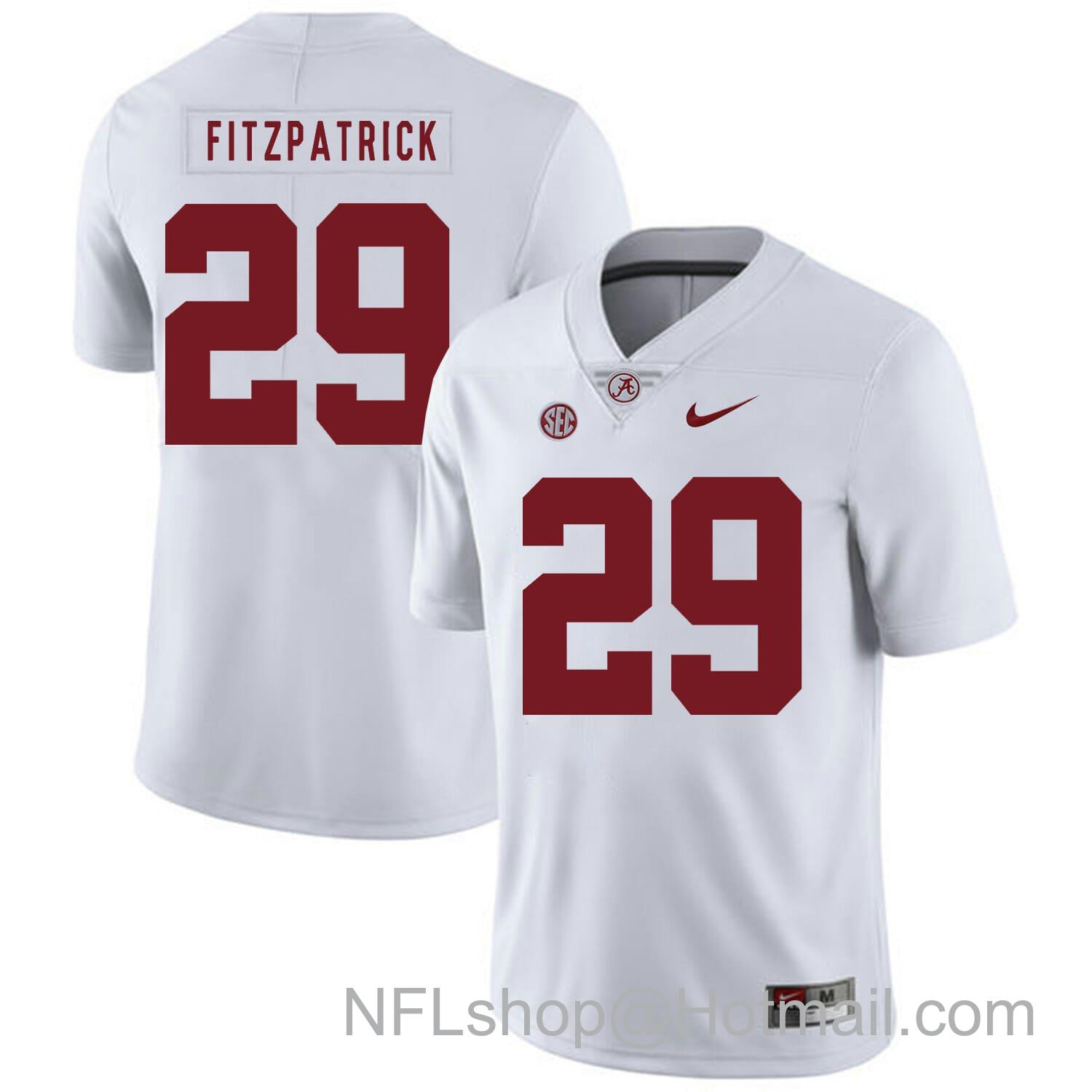 Men's Nike Alabama Crimson Tide #29 Minkah Fitzpatrick Football Jersey White