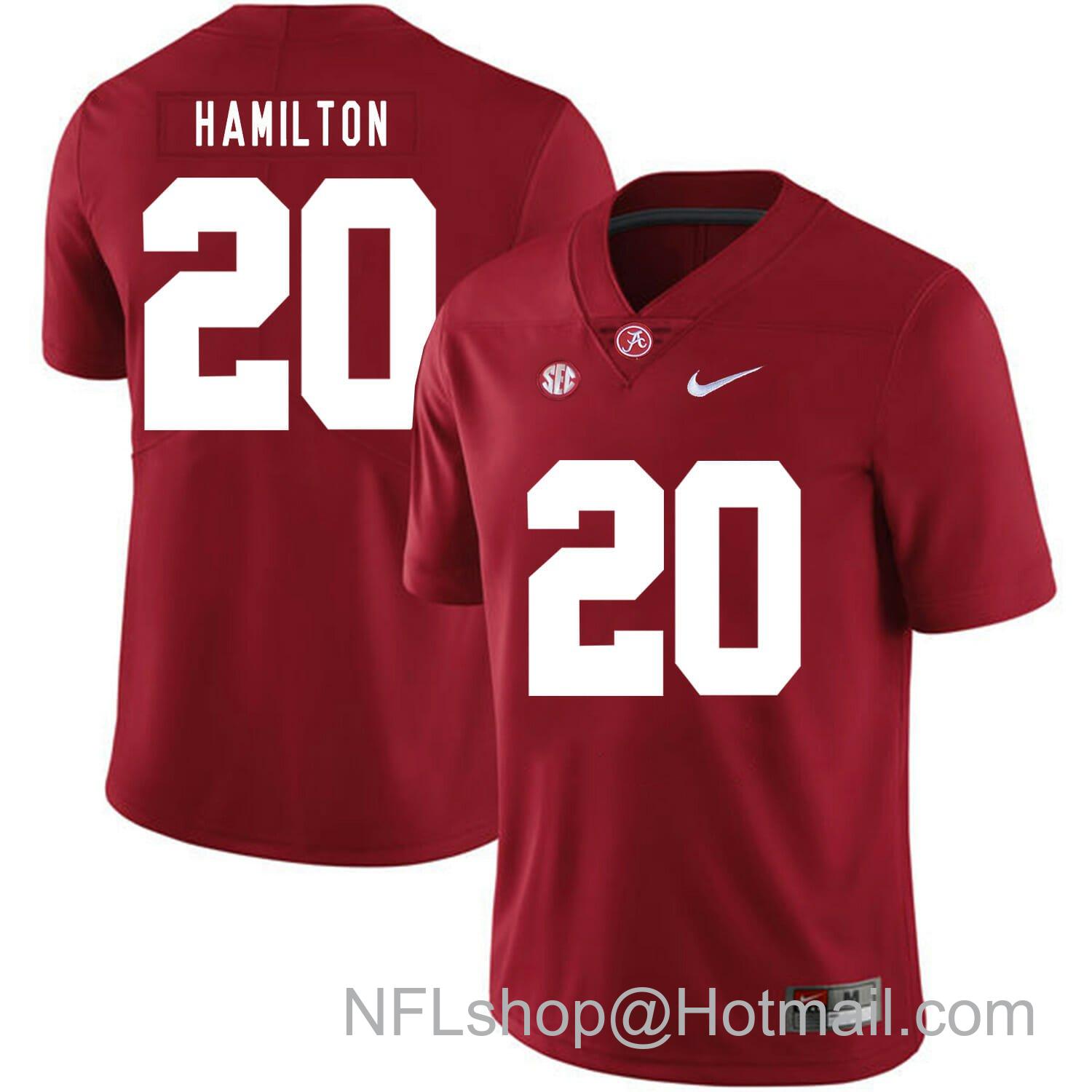 Men's Nike Alabama Crimson Tide #20 Shaun Dion Hamilton Football Jersey Red