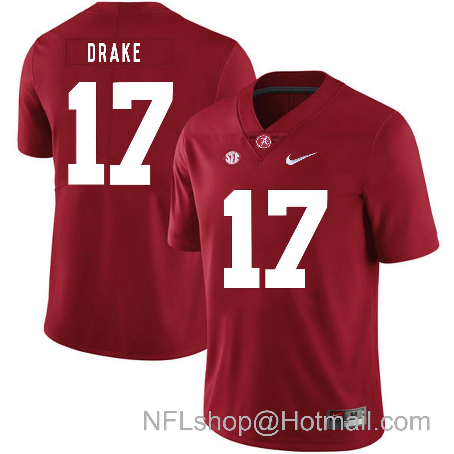 Men's Nike Alabama Crimson Tide #17 Kenyan Drake College Football Jersey Red