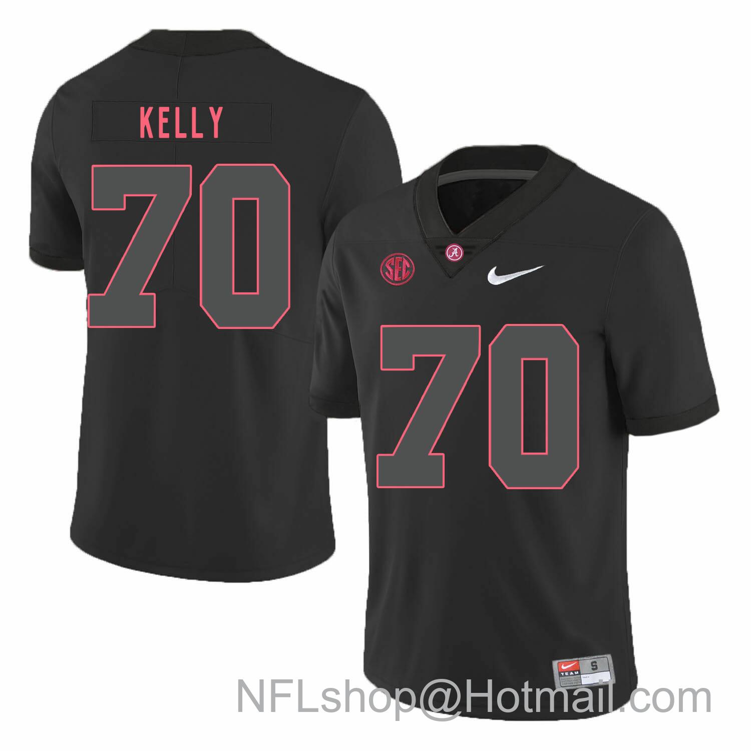 Men's Nike Alabama Crimson Tide #70 Ryan Kelly College Football Jersey Black