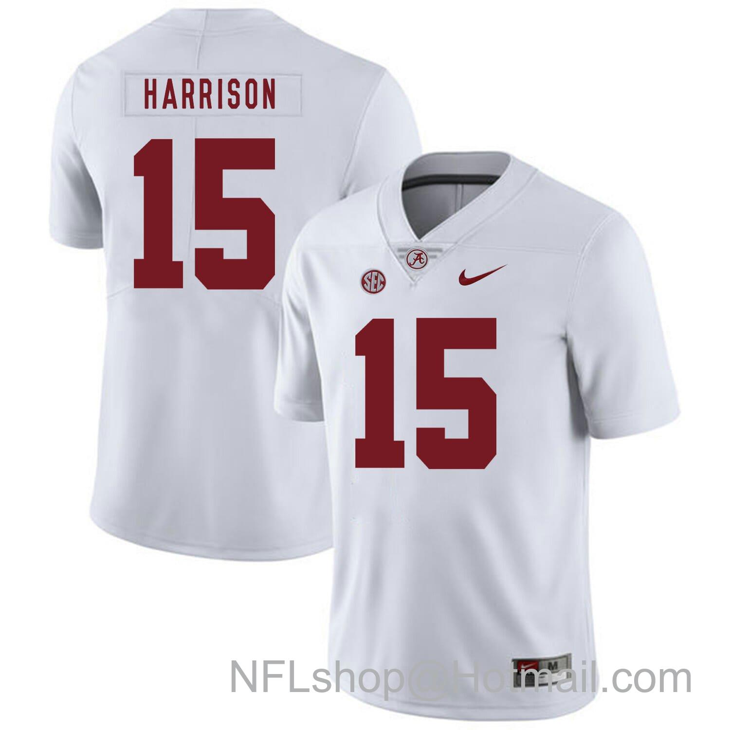 Men's Nike Alabama Crimson Tide #15 Ronnie Harrison College Football Jersey White