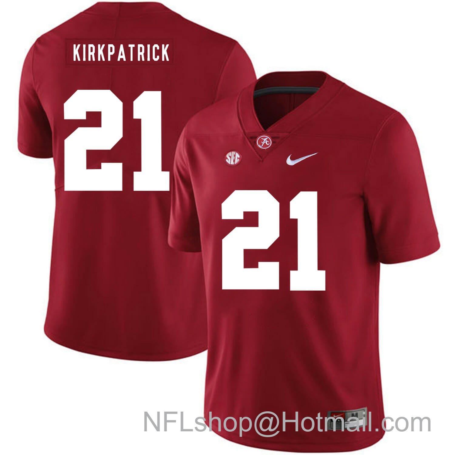 Men's Nike Alabama Crimson Tide #21 Dre Kirkpatrick College Football Jersey Red