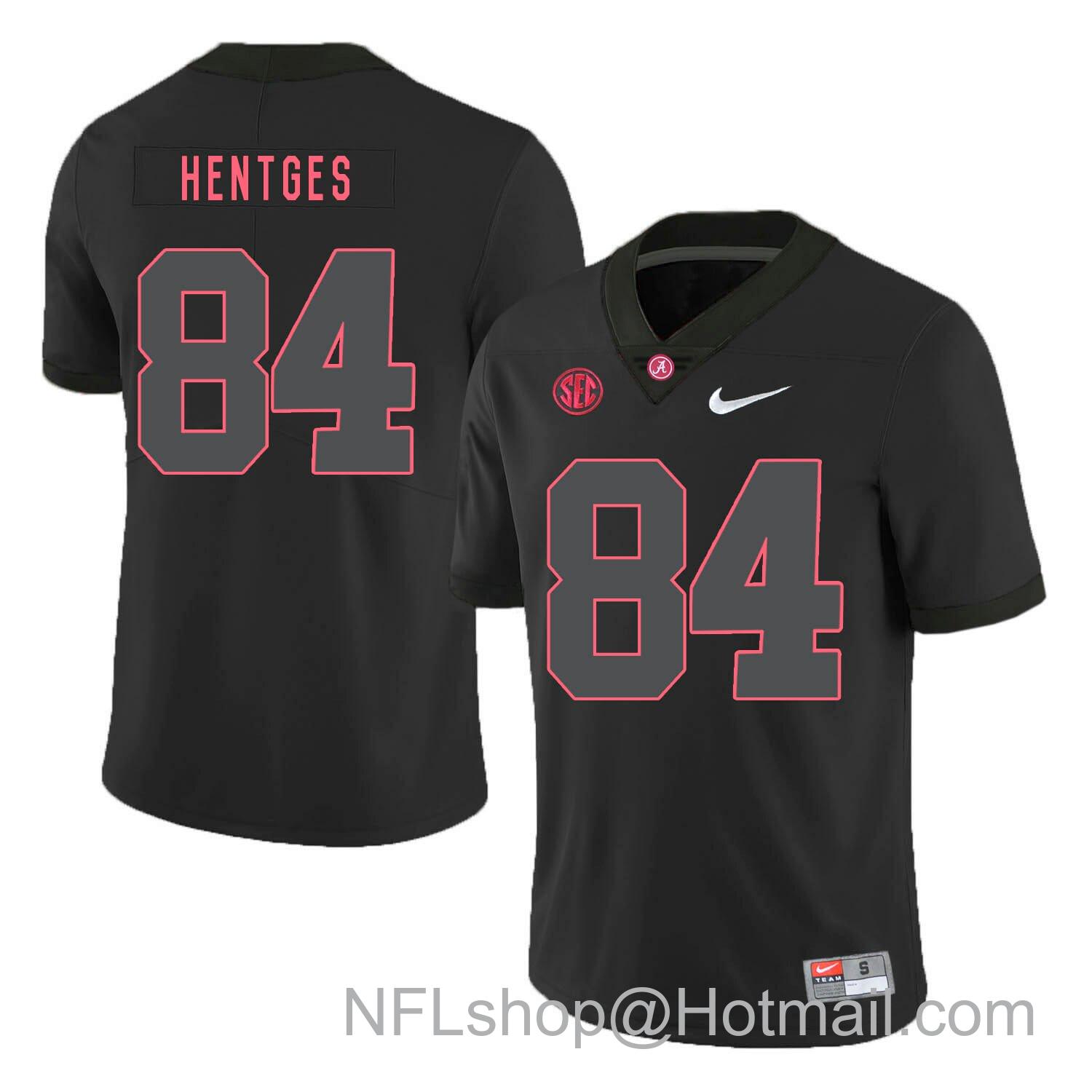 Men's Nike Alabama Crimson Tide #84 Hale Hentges College Football Jersey Black