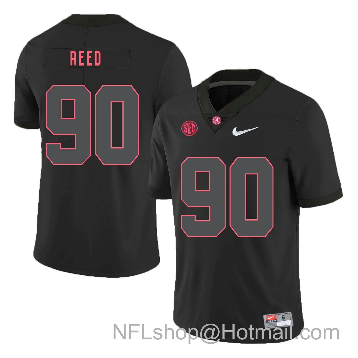 Men's Nike Alabama Crimson Tide #90 Jarran Reed College Football Jersey Black