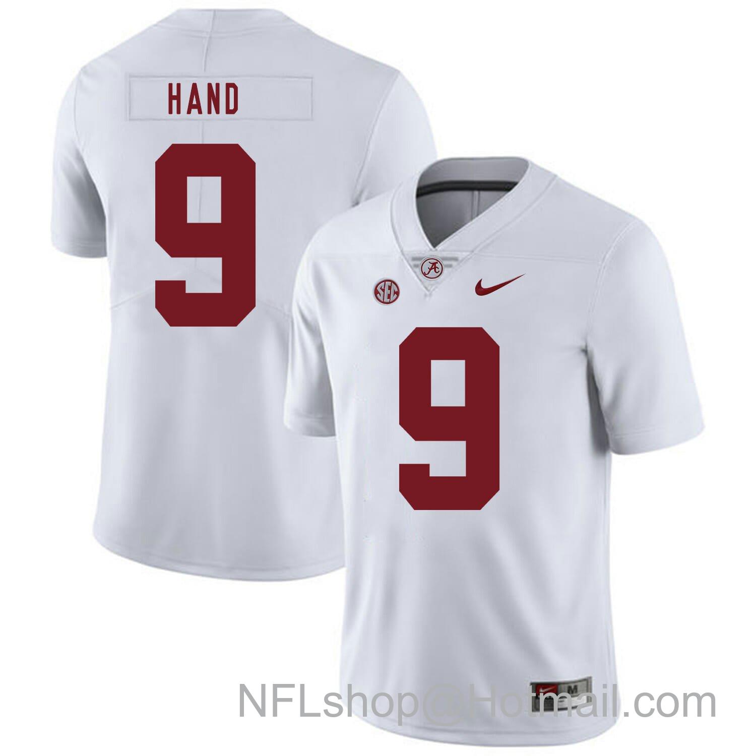 Men's Nike Alabama Crimson Tide #9 Da Shawn Hand College Football Jersey White