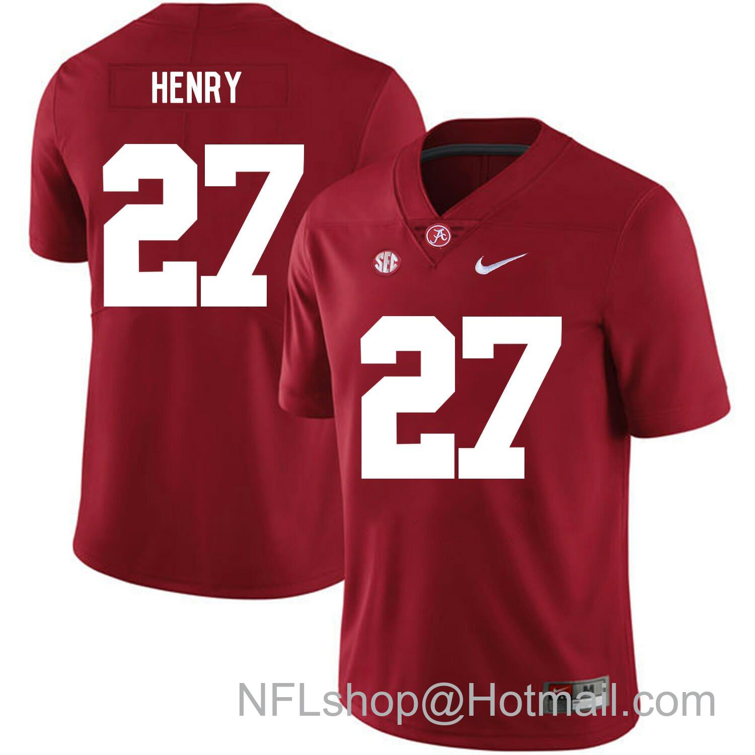 Men's Nike Alabama Crimson Tide #27 Derrick Henry College Football Jersey Red