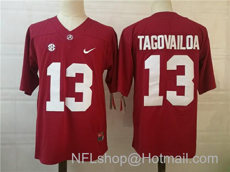 Men's Nike Alabama Crimson Tide #13 Tua Tagovailoa College Football Jersey Red