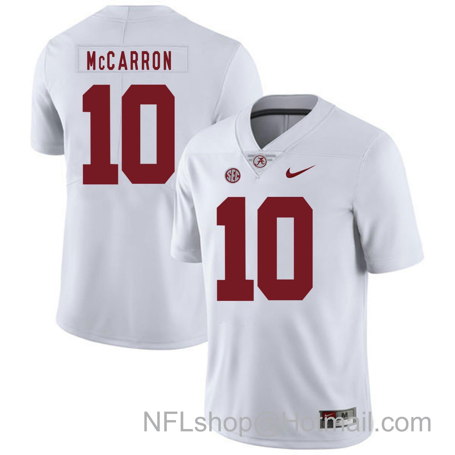 Men's Nike Alabama Crimson Tide #10 A.J McCarron College Football Jersey White