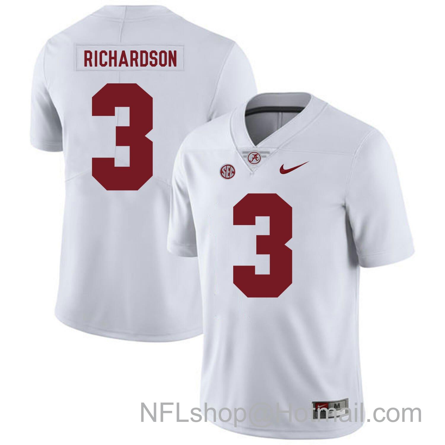 Men's Nike Alabama Crimson Tide #3 Trent Richardson College Football Jersey Red White