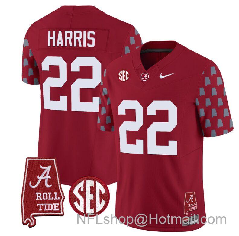 Men's Nike Najee Harris Jersey #22 Alabama Crimson Tide Vapor College Football Limited Stitched Crimson