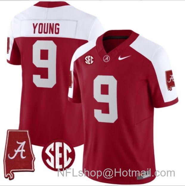 Men's Nike Bryce Young Jersey #9 Alabama Crimson Tide Vapor Stitched Football Alabama Map Alternate