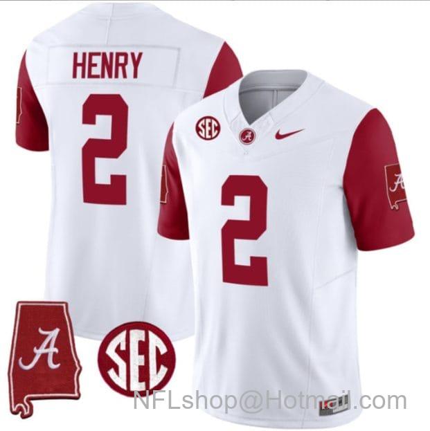 Men's Nike Derrick Henry Jersey #9 Alabama Crimson Tide Vapor Stitched Football Alabama Map Crimson Sleeves