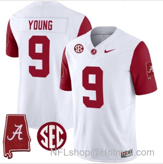 Men's Nike Bryce Young Jersey #9 Alabama Crimson Tide Vapor Stitched Football Alabama Map Crimson Sleeves