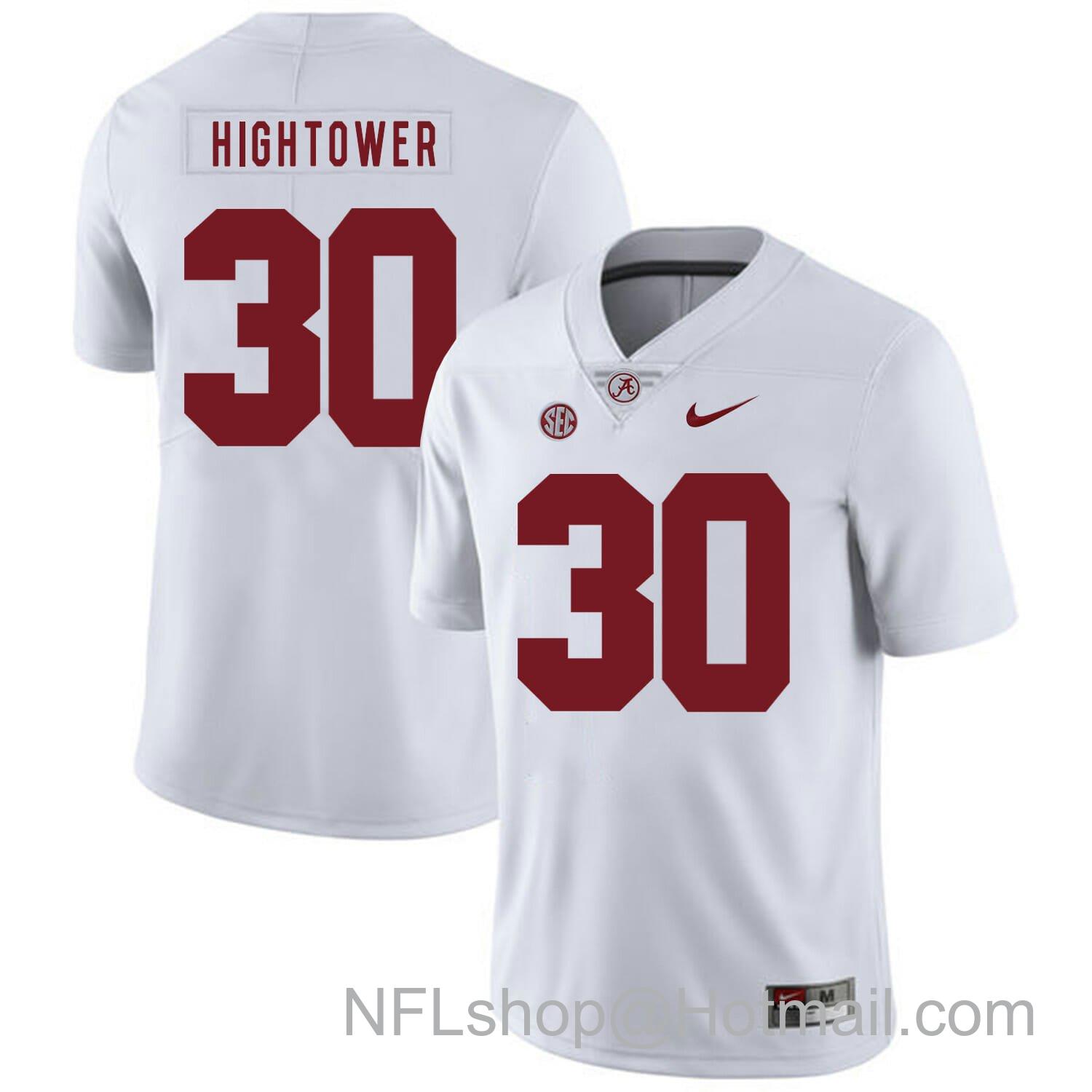 Men's Nike Alabama Crimson Tide #30 Dont'a Hightower College Football Jersey White