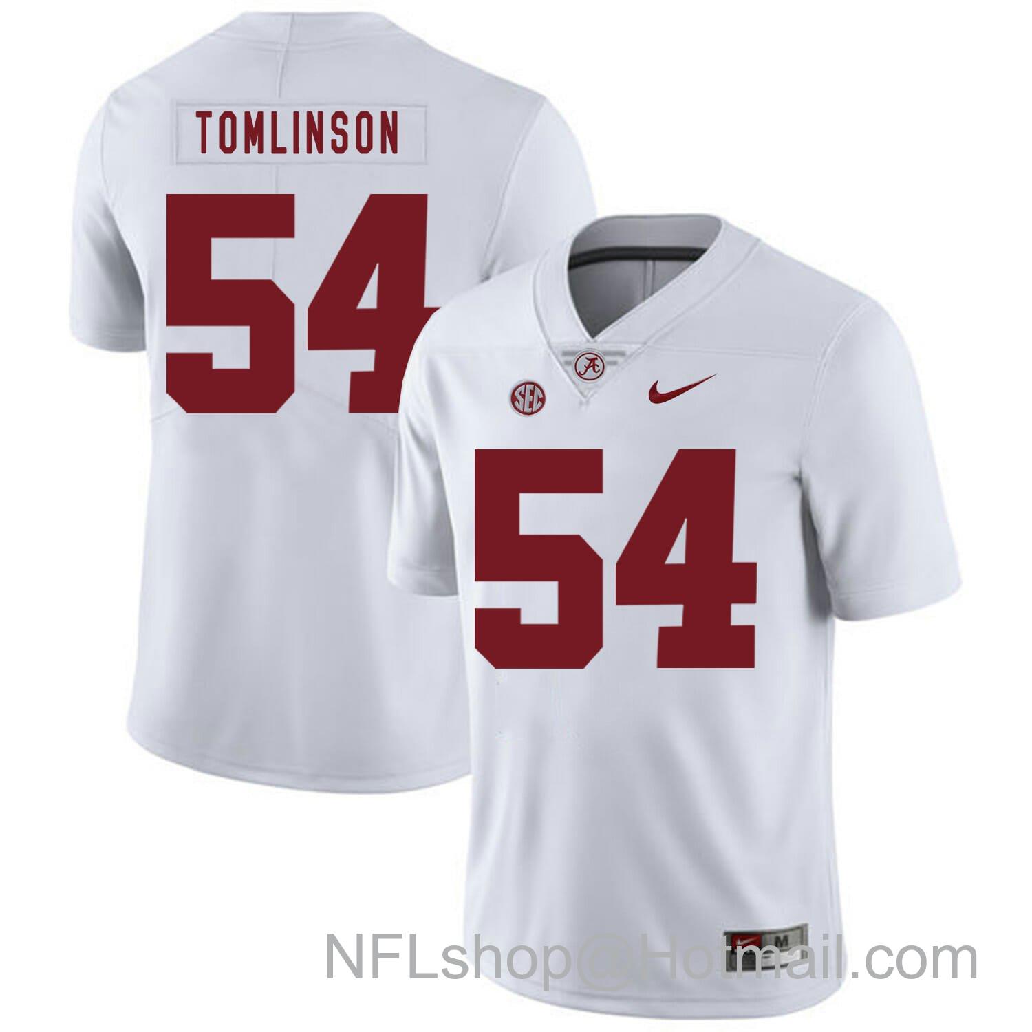 Men's Nike Alabama Crimson Tide #54 Dalvin Tomlinson College Football Jersey White