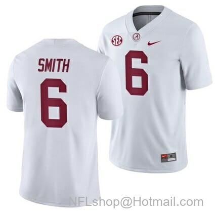 Men's Nike Alabama Crimson Tide #6 DeVonta Smith College NCAA Football White Jersey